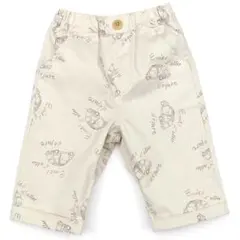 美品　LILY IVORY 車柄七分丈パンツ　ズボン　アイボリー　130