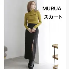 MURUA タイトスカート S 冬服 ボトムス ブラック ツイード スリット