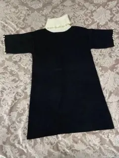 Rady 黒 ニットワンピース 半袖 パール付き
