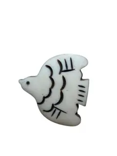 新品未使用・ネパール製パーツ使用ブローチ ・ことりWH