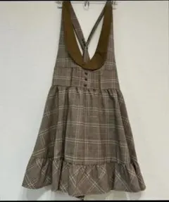 【アロー】 ワンピース　ロリータ　チェック柄　ブラウン こっくり系