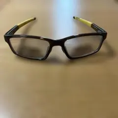 OAKLEY メガネ ブラウン×イエロー度入り