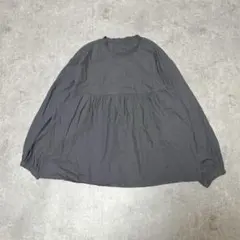 s3062 セルフサービス 長袖ブラウス フリルネック 綿100% ゆったり