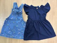 GAP デニム　ワンピース　ネイビー　ワンピース　フリルのサムネイル
