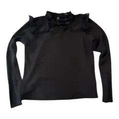 INGNIレース付きハイネックニット 黒M