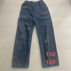 SHEINキッズ ダメージデニムパンツ ウエストゴム150 160