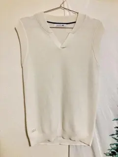 【未使用】LACOSTE ニット ベスト ホワイト サイズ36