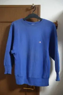 【希少/袖目無し】90s チャンピオン リバースウィーブ ブルー USA製 M