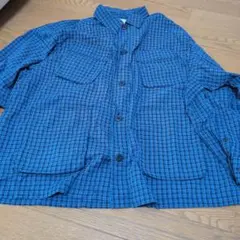 週末値引中　niko and... チェック柄長袖シャツ　青