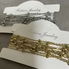 ステンレス ボールチェーン 2m ゴールド＆シルバーセット