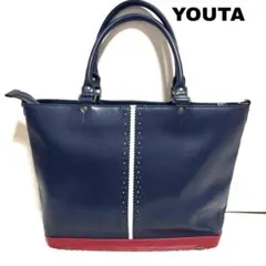 YOUTA トートバッグ ネイビー×レッド バイカラー A4 大容量 - メルカリ