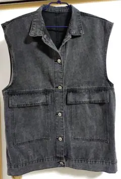SHEIN　グレー デニム ノースリーブジャケット　　ベスト