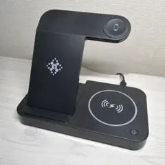 3in1ワイヤレス充電器 スマートフォンスタンド付き ブラック