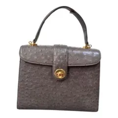 グレー　オーストリッチ　ハンドバッグ