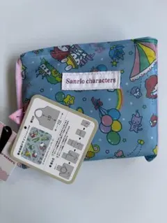 Sanrio characters いちご新聞　エコバッグ 包装紙（ブルー）