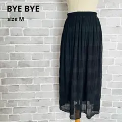 バイバイ BYE BYE ロングスカート 黒 M シフォン フレア 春夏B578のサムネイル