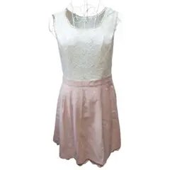 LEST ROSE 白　ピンク　レース　バイカラー　ワンピース　2