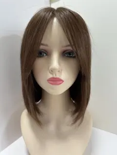フルウィッグ人毛100%人毛ウィッグ医療ウィッグボブストレート広い頭皮