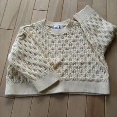 GAP KIDS クリーム色レース編みセーター XS