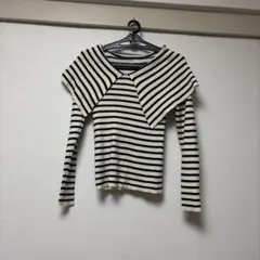 ストライプ柄長袖ニット