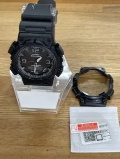中古　CASIO AQ-S810W アナデジ　ブラック　9Hガラスタイプフィルムのサムネイル