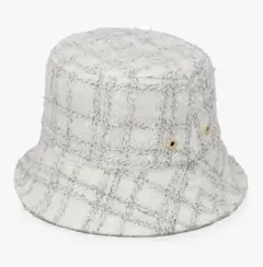 CA4LA ツイード生地 バケットハット ホワイト