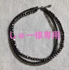 アガット パールストーンネックレス 3連 SILVER