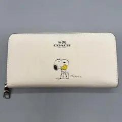 COACH スヌーピー 長財布 ホワイト - メルカリ