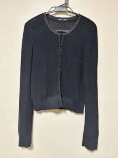 GU シアーラメショートカーディガン M ブラック