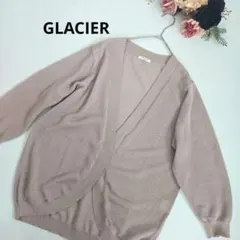 GLACIER ベージュ Vネック 長袖カーディガン