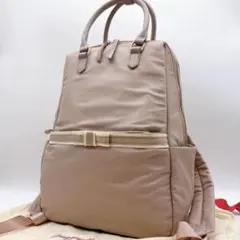 美品 tocco closet　配色リボン　リュック　ピンク　A4収納　h349のサムネイル