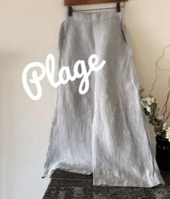Plageリネン100%Mサイズ八分ワイドパンツのサムネイル