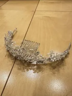 ビーズパールのヘッドドレス ネックレス イヤリング３点セット ブライダル小物