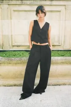 タグあり新品 ZARA スラックス レディース XS ブラック