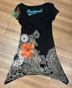 Desigual 花柄プリント 半袖チュニック
