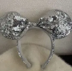 ディズニー カチューシャ スパンコール シルバー