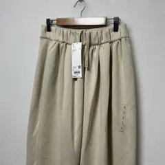 スウェットギャザー　ナチュラルカラー ワイドパンツ Sサイズ