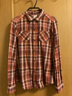 チェック柄フランネル長袖シャツ Sサイズ