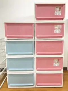 収納ケース ピンク 水色 8個セット