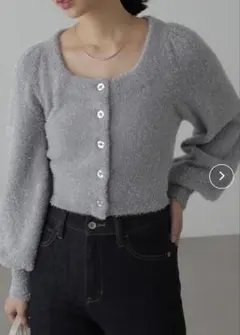 FREESMART ラメシャギーニットカーディガン