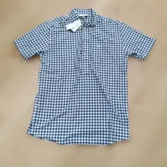 [新品] LACOSTE 半袖シャツ M ネイビー チェック
