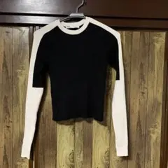 ZARA バイカラーショートニット