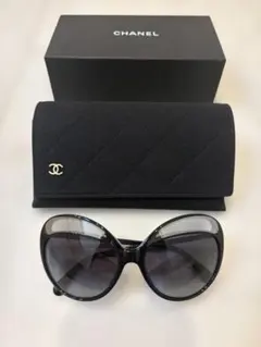 CHANEL ブラック キャットアイ サングラス ケース付き - メルカリ