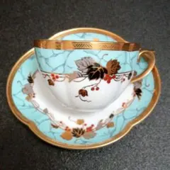 NARUMI アンティークなデミタス　カップ＆ソーサー　　【ターコイズ】　1客