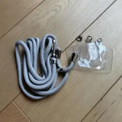 ☆ スマホストラップ 携帯ストラップ ナイロン製　ライトグレー