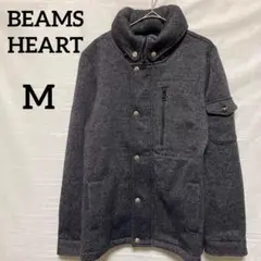 BEAMS HEART 厚手　フード格納マウンテンパーカー　杢グレー　M