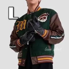 【新品未使用】Maison Emerald グリーンスカル スタジャン L