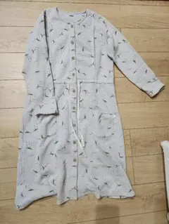 グレー 花柄 ロングカーディガン