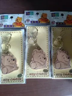 プーさん 木製キーホルダー 3個セット
