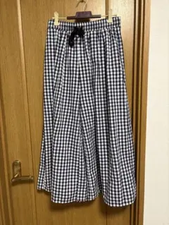 Dazy ギンガムチェック ギャザースカート風パンツ M